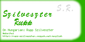 szilveszter rupp business card